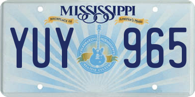 MS license plate YUY965