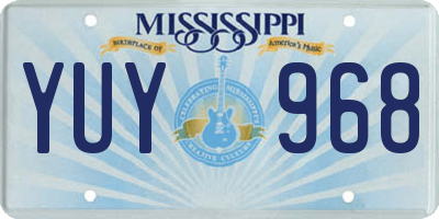 MS license plate YUY968