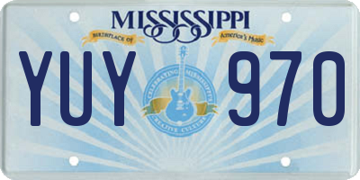 MS license plate YUY970