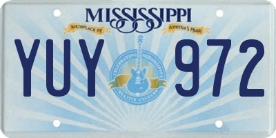 MS license plate YUY972