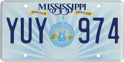 MS license plate YUY974