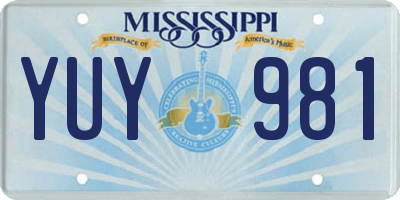MS license plate YUY981