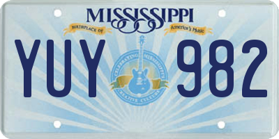 MS license plate YUY982
