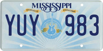 MS license plate YUY983