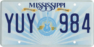 MS license plate YUY984