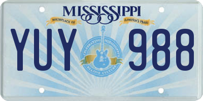 MS license plate YUY988