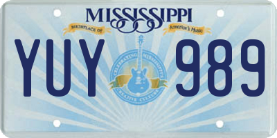 MS license plate YUY989