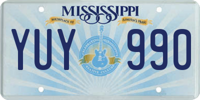 MS license plate YUY990