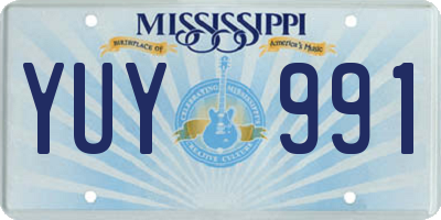MS license plate YUY991