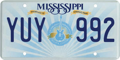 MS license plate YUY992