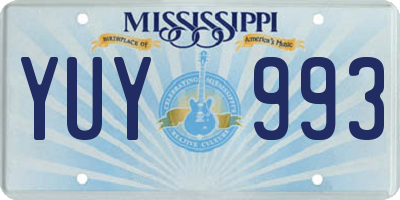 MS license plate YUY993