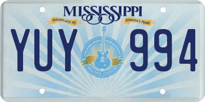 MS license plate YUY994