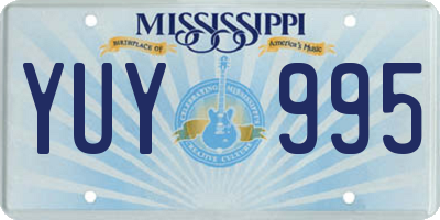 MS license plate YUY995