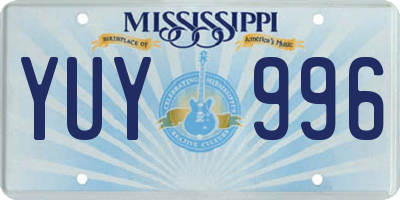 MS license plate YUY996