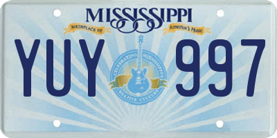 MS license plate YUY997