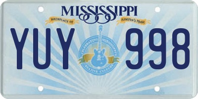 MS license plate YUY998