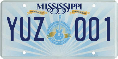MS license plate YUZ001