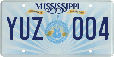 MS license plate YUZ004