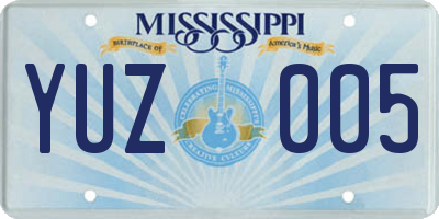 MS license plate YUZ005