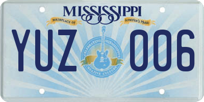 MS license plate YUZ006