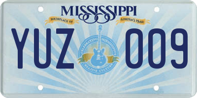 MS license plate YUZ009