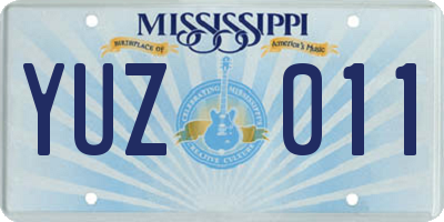 MS license plate YUZ011