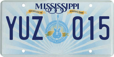 MS license plate YUZ015