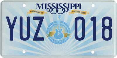 MS license plate YUZ018