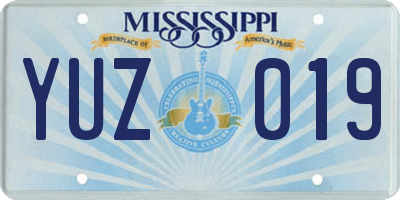MS license plate YUZ019