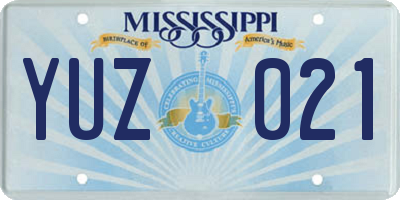 MS license plate YUZ021