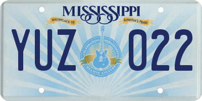 MS license plate YUZ022
