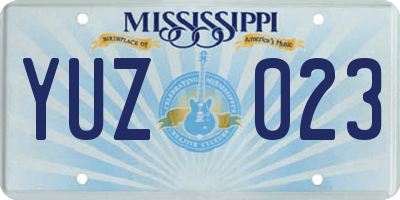 MS license plate YUZ023