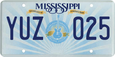 MS license plate YUZ025