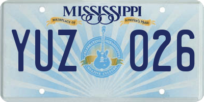 MS license plate YUZ026
