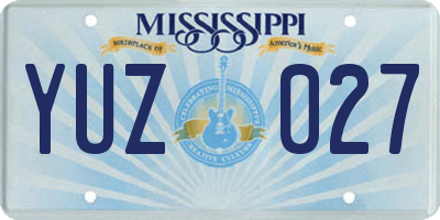 MS license plate YUZ027
