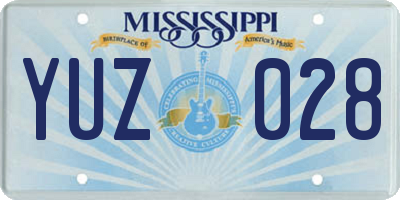 MS license plate YUZ028