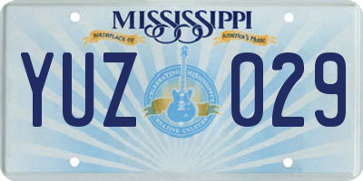 MS license plate YUZ029