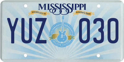 MS license plate YUZ030