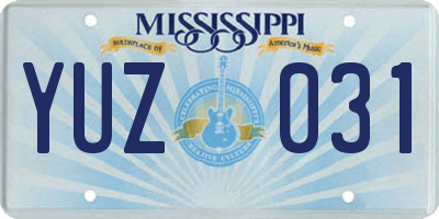 MS license plate YUZ031