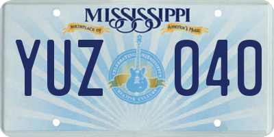 MS license plate YUZ040