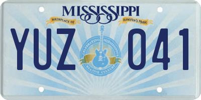 MS license plate YUZ041