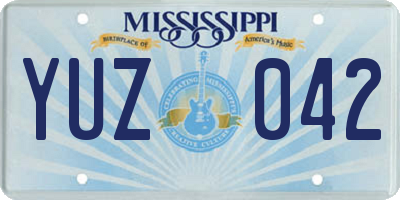 MS license plate YUZ042