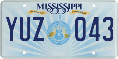 MS license plate YUZ043