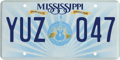 MS license plate YUZ047