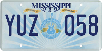 MS license plate YUZ058