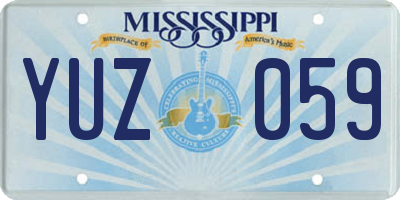 MS license plate YUZ059