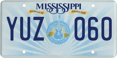 MS license plate YUZ060