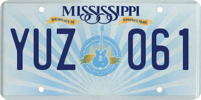 MS license plate YUZ061