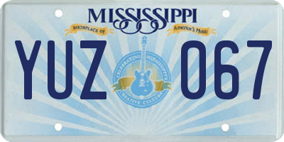 MS license plate YUZ067