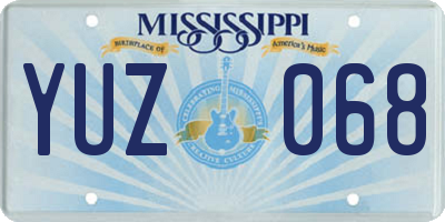 MS license plate YUZ068
